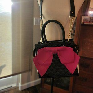 Betsy Johnson Purse Pink and Black